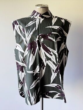 Marni Dark Green Patterned Cotton Top